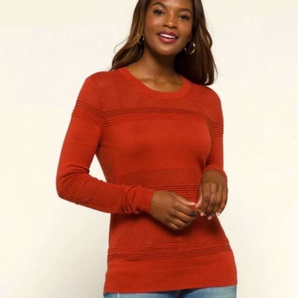Market & Spruce Sweaters - MARKET & SPRUCE Rowan Textured Cotton Blend Sweater Copper M Stitch Fix Nwt